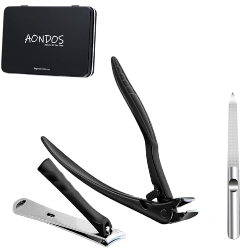 Aondos Heavy Duty Angled Nail Clippers for Thick & Ingrown Nails