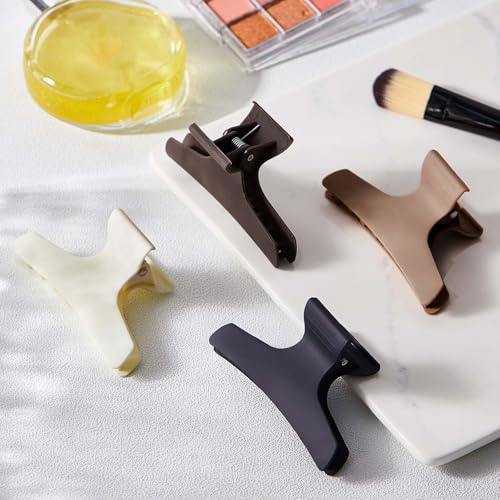 Batiyeer 12 Pcs Neutral Butterfly Claw Clips for Hair Sectioning