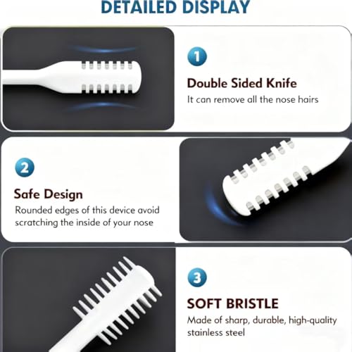 5-Pack Manual Nose Hair Trimmer Set - 2-in-1 Nasal Hair Remover