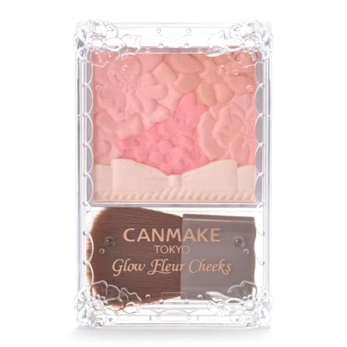 CANMAKE Glow Fleur Cheeks Blush - 01 Peach Fleur Radiant Powder