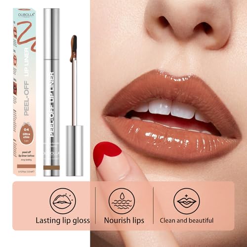 BANGFENG 4Pcs Waterproof Peel Off Lip Liner Stain Set - Long-Lasting, Smudge-Proof, Vegan Matte Tint