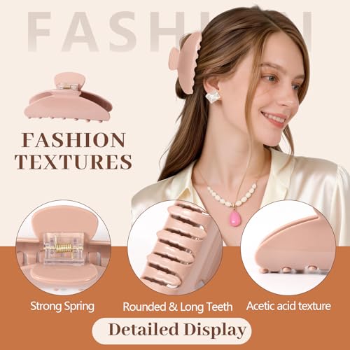 Large Claw Clips for Thick Hair - 4 Pack Durable Hair Accessories