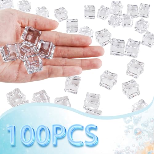 100 PCS Acrylic Fake Ice Cubes for Decoration - Reusable & Realistic