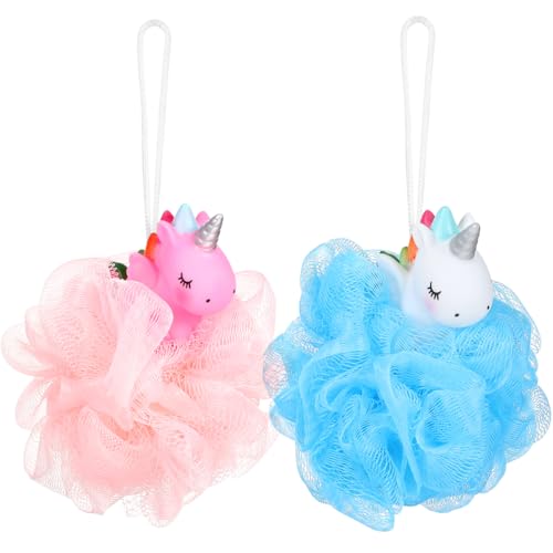 Unicorn Kids Bath Loofah Set - Gentle Exfoliating Shower Sponge