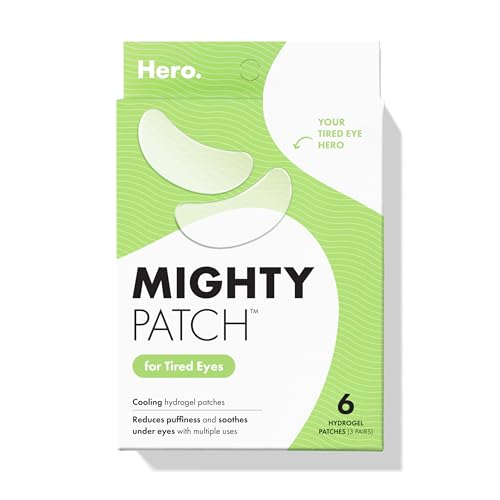 HERO COSMETICS Mighty Patch¢â for Tired Eyes Patches - Soothing Hydrogel Patches - Awakens and Visibly De-puffs Undereyes with Multiple Applications (6 Count)