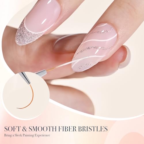 Professional Nail Art Liner Brush Set - 5 Sizes for Detailed Designs