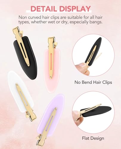AMIZO Creaseless Hair Clips - 8 Pcs No Bend Bangs Holders