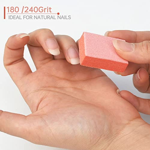 Maryton Mini Nail Buffer Blocks - 180/240 Grit for Natural Nails (50 PCS)