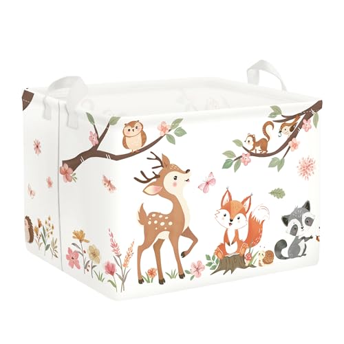 Fox Animal Storage Basket - 36L Foldable Laundry Hamper