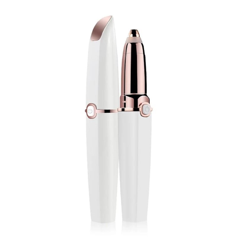 Abhiya's Facial Hair Remover & Eyebrow Trimmer - 2 in 1 Electric Women's Face, Nose & Body Shaver - Painless Epilator - USB Rechargeable with LED Light
