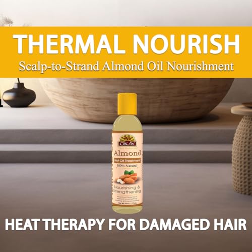 OKAY Almond Hair Oil Treatment for Strengthening & Nourishing 6oz