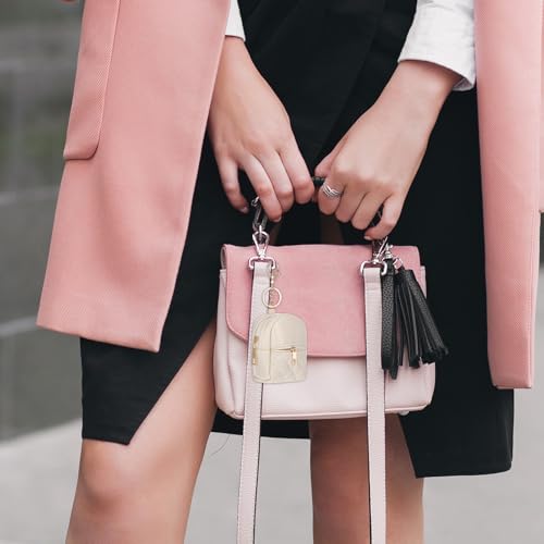 Mini Keychain Backpack for Women - PU Leather Cosmetic Bag