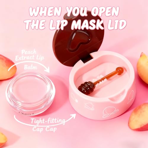 Bee Lip Balm Honey Pot with Varieties - Moisturizing Lip Mask for Dry Lips, Includes Strawberry Watermelon Peach Mint Cherry Coconut