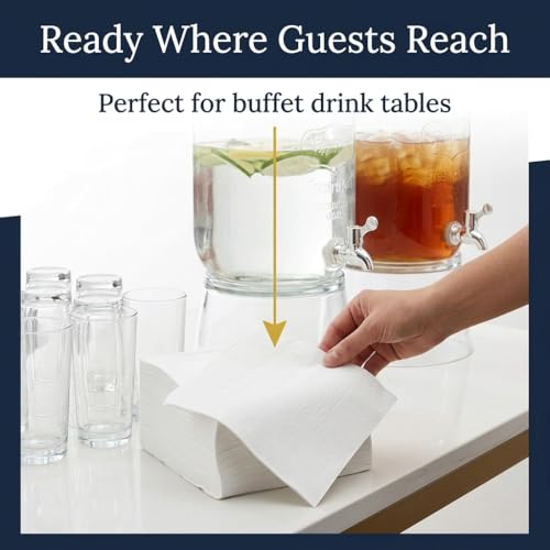 500 Count White Cocktail Napkins - Absorbent Paper for Parties & Bars