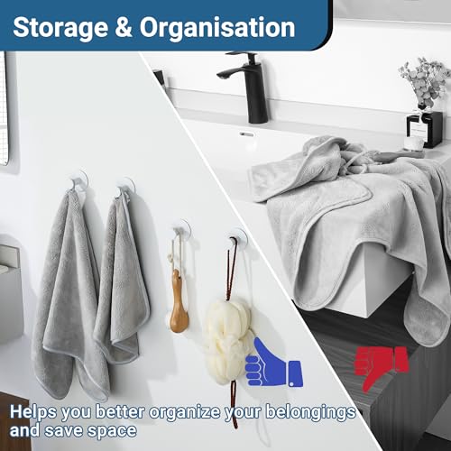 SAYAYO Self-Adhesive Hooks - Waterproof Stainless Steel, 4 Pack