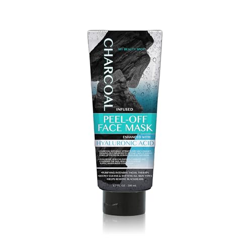 My Beauty Spot Charcoal Face Mask Peel-Off with Hyaluronic Acid 6.7oz for Blackheads & Pores