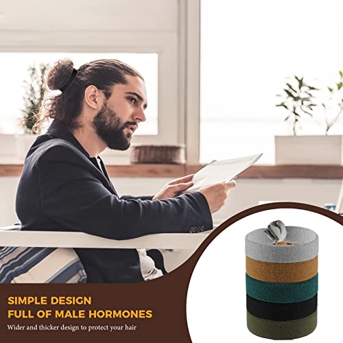 Men's Knotted Hair Ties 30 Pack - Thick, Elastic Ponytail Holders for Long Curly Hair