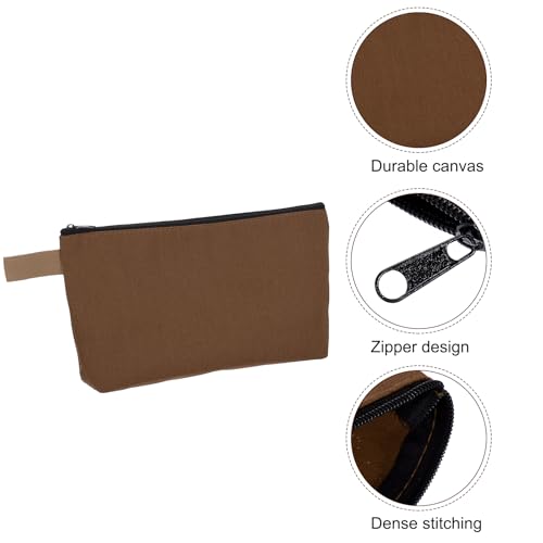 uxcell Canvas Makeup Bags - 10 Pcs Blank DIY Cosmetic Zipper Pouches