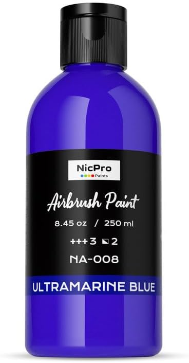 Nicpro White Airbrush Paint - Opaque Water-Based Acrylic for Models, Wood, Canvas | 8.45 oz (250 ml)