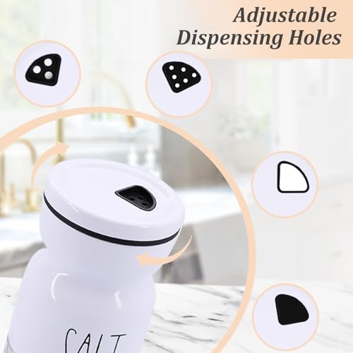 Neodaco Adjustable Salt and Pepper Shakers Set - 4 oz Glass & Stainless Steel