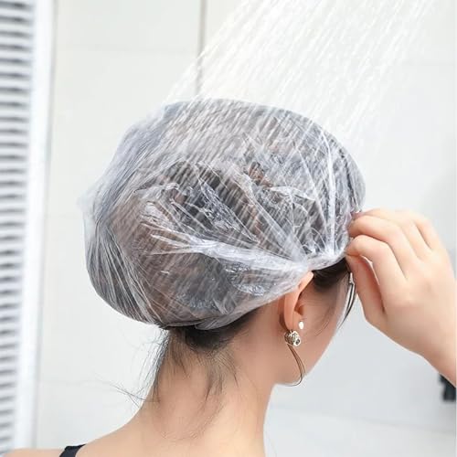200 PCS Waterproof Disposable Shower Caps - Thickened Hair Protection