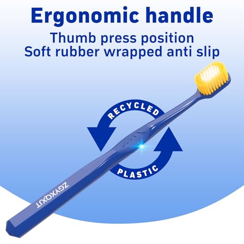 Adult Ultra Soft Wide Head Manual Toothbrush 4-Pack for Sensitive Gums