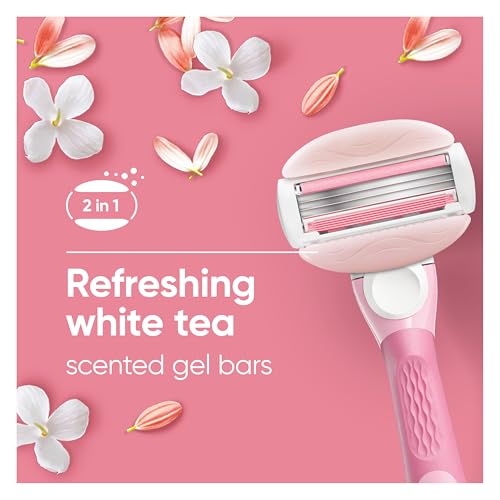 Gillette Venus ComfortGlide Women's Razor with White Tea Gel Bars