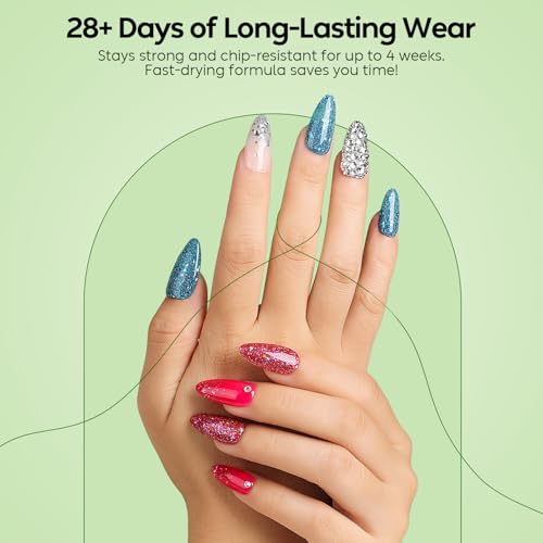 Luxbon LB6031 Glitter Gel Nail Polish Set 6 Pcs UV LED Soak Off Winter Colors