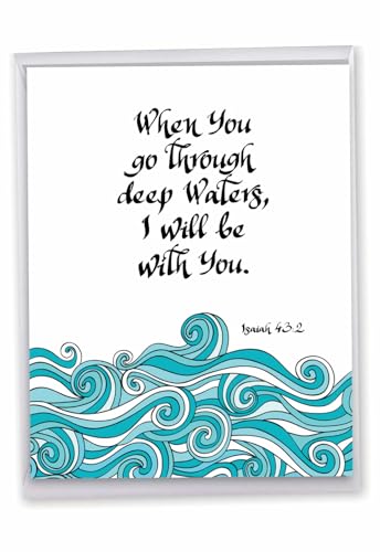 NobleWorks Jumbo Inspirational Greeting Card - Isaiah 43:2