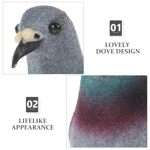 Realistic Foam Pigeon Figurines - 2-Piece Set for Garden Decor