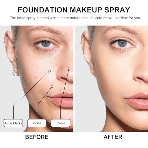 Topcent Airbrush Foundation Makeup Spray, 2.36oz Natural Matte Finish