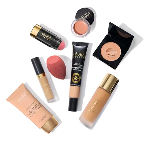 LAURA GELLER Full Face Makeup Blending Sponge Set 16, Teardrop Shape, Liquid Foundation & Concealer Applicator