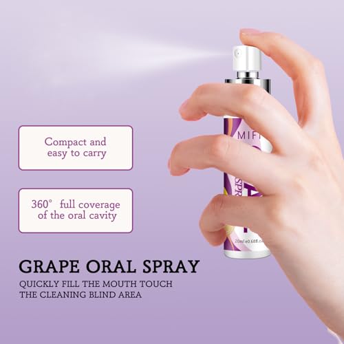 PEGO Grape Flavor Oral Spray - Sugar-Free Breath Freshener, 20ML, 2-Pack