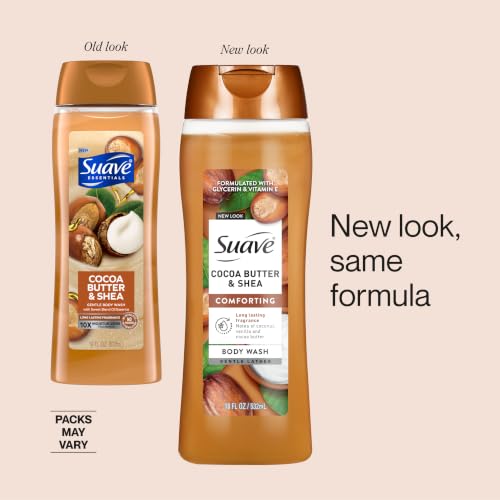 Suave Moisturizing Body Wash 3 Fl Oz (Pack of 6) - Cocoa Butter & Shea