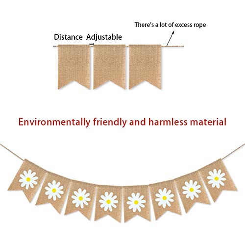 Burlap Daisy Banner Garland for Spring & Summer Parties