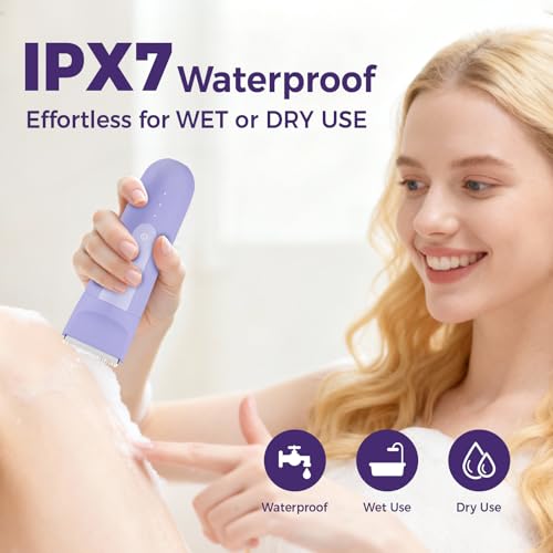 Ufree 3-in-1 Women's Electric Razor with Ceramic Blades, IPX7 Waterproof Bikini Trimmer for Women, Pubic Hair Trimmer, Cordless Rechargeable Shaver for Legs, Armpit, Valentine's Gifts for Women