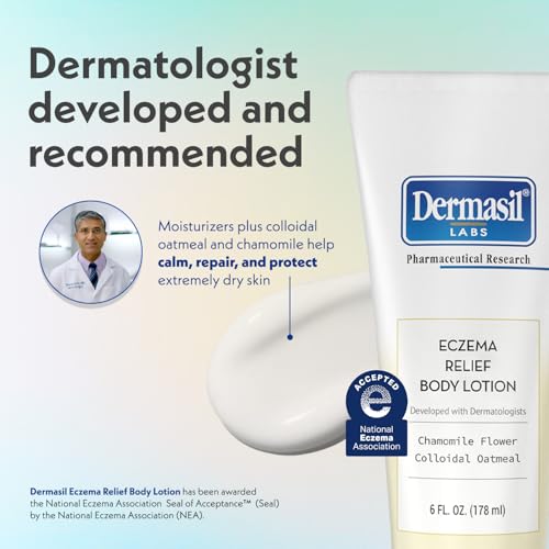 Dermasil Eczema Relief Body Lotion 16.05 Fl Oz Pack of 2 - Fragrance-Free, Fast-Absorbing, Non-Greasy Moisturizer