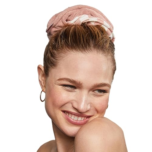 Kitsch Microfiber Quick-Dry Hair Towel Scrunchie - Terracotta Checkered, 2 Pack