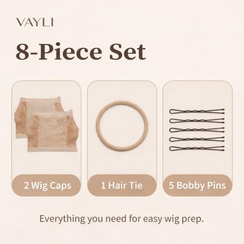 VAYLI Wig Cap Set for Long Hair - 2 Large Breathable Mesh Caps