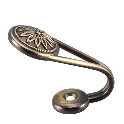 uxcell Decorative Curtain Holdbacks - Wall Mounted Hooks, Bronze Finish, 2 Pcs