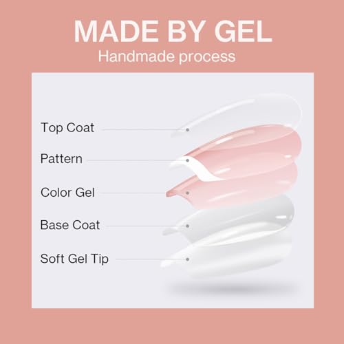 ESLALA Short Squoval Chrome Press-On Nails with Pink Aurora Finish, Reusable 32-Piece Kit - Champagne Variation