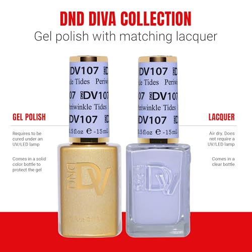 Daisy DND Gel Polish and Lacquer Duo Set - 107 Periwinkle Tides