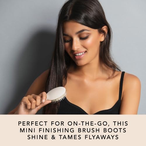 The Hair Edit Mini Finish & Shine Boar Bristle Travel Brush - Cream