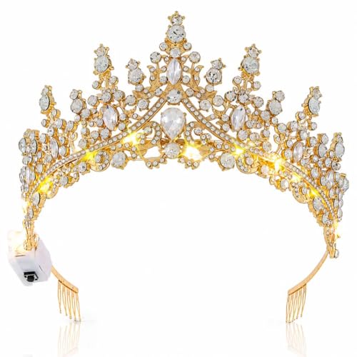 Brishow Light Up Tiara Crown for Women - Crystal Headband