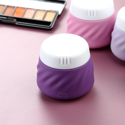 Gemice Purple 3oz Silicone Travel Containers - Leakproof Cosmetic Jars, 4 Pack
