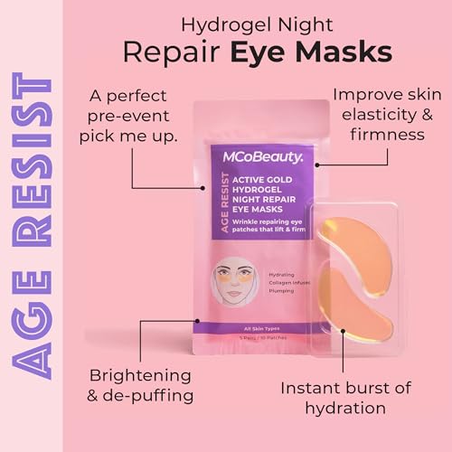 MCoBeauty Active Gold Hydrogel Night Eye Patches for Dark Circles & Puffiness