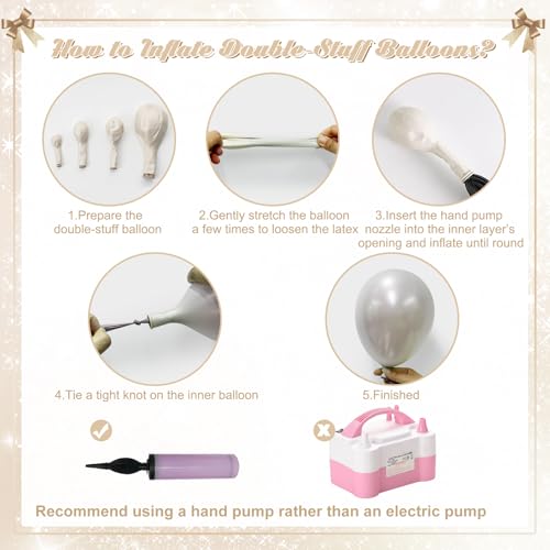 Pearl Champagne Gold & White Balloon Garland Arch Kit