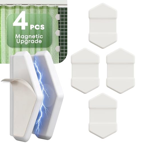 Magnetic Shower Curtain Clips - 4 Pack, Waterproof & Easy Install