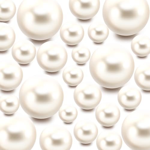 100PCS Creamy White No-Hole Pearl Beads for Vase Fillers & Decor