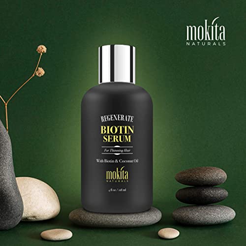 Mokita Naturals Biotin Hair Growth Serum - Lightweight Scalp Treatment, 4oz